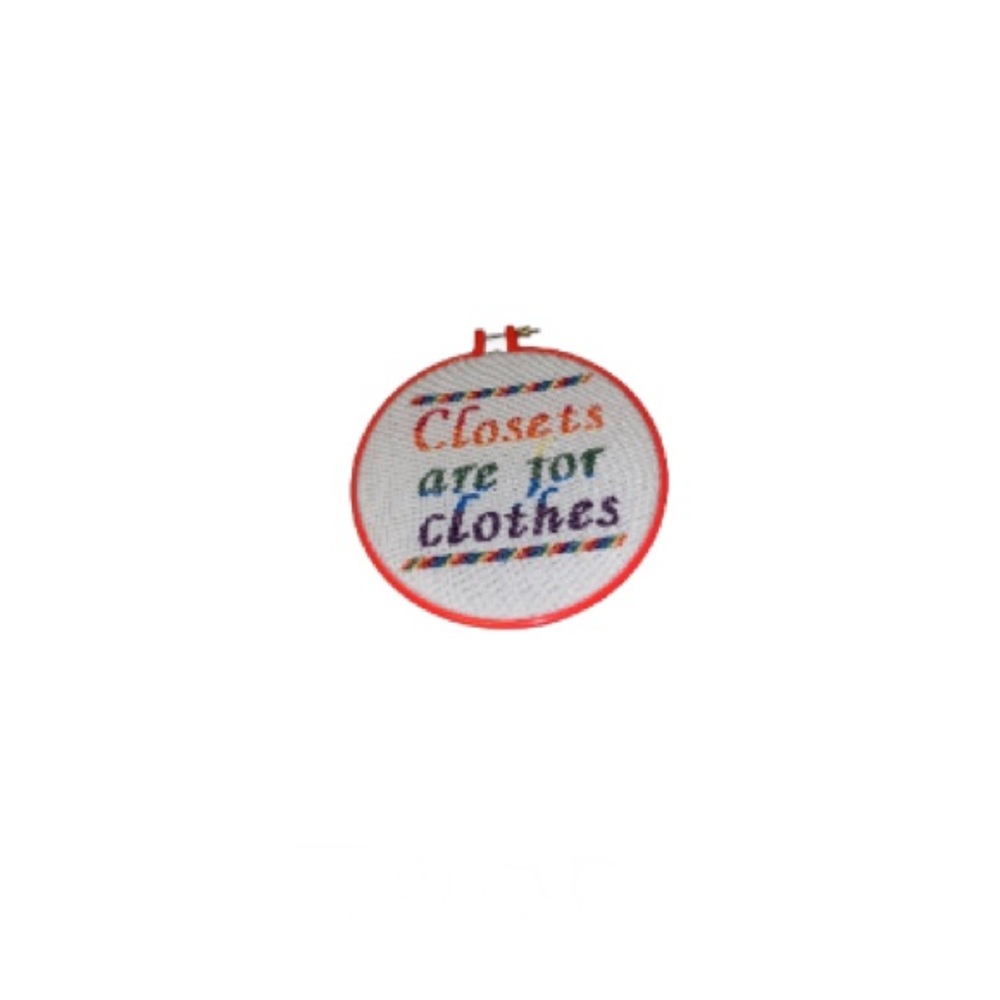 🆕 Handmade “Closets are for Clothes” Cross Stitch Wall Hanging